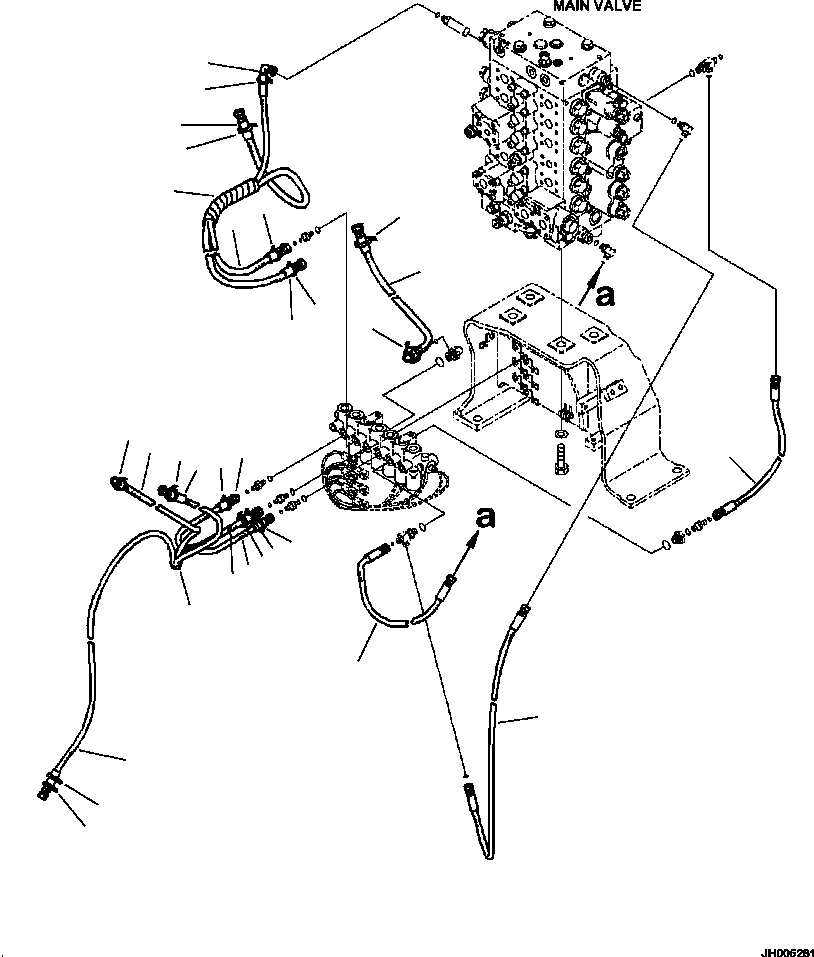 Excavators Komatsu / PC240LL-10 SN A20601-UP(PC240LLE) / H1831-001002 HYDRAULIC PIPING SOLENOID VALVE HOSES(H-122 : H1831-001002)