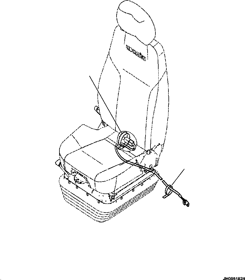 Komatsu parts book diagram for PC240LL-10 SN A20601-UP: K0110-001003 OPERATOR SEAT HARNESS