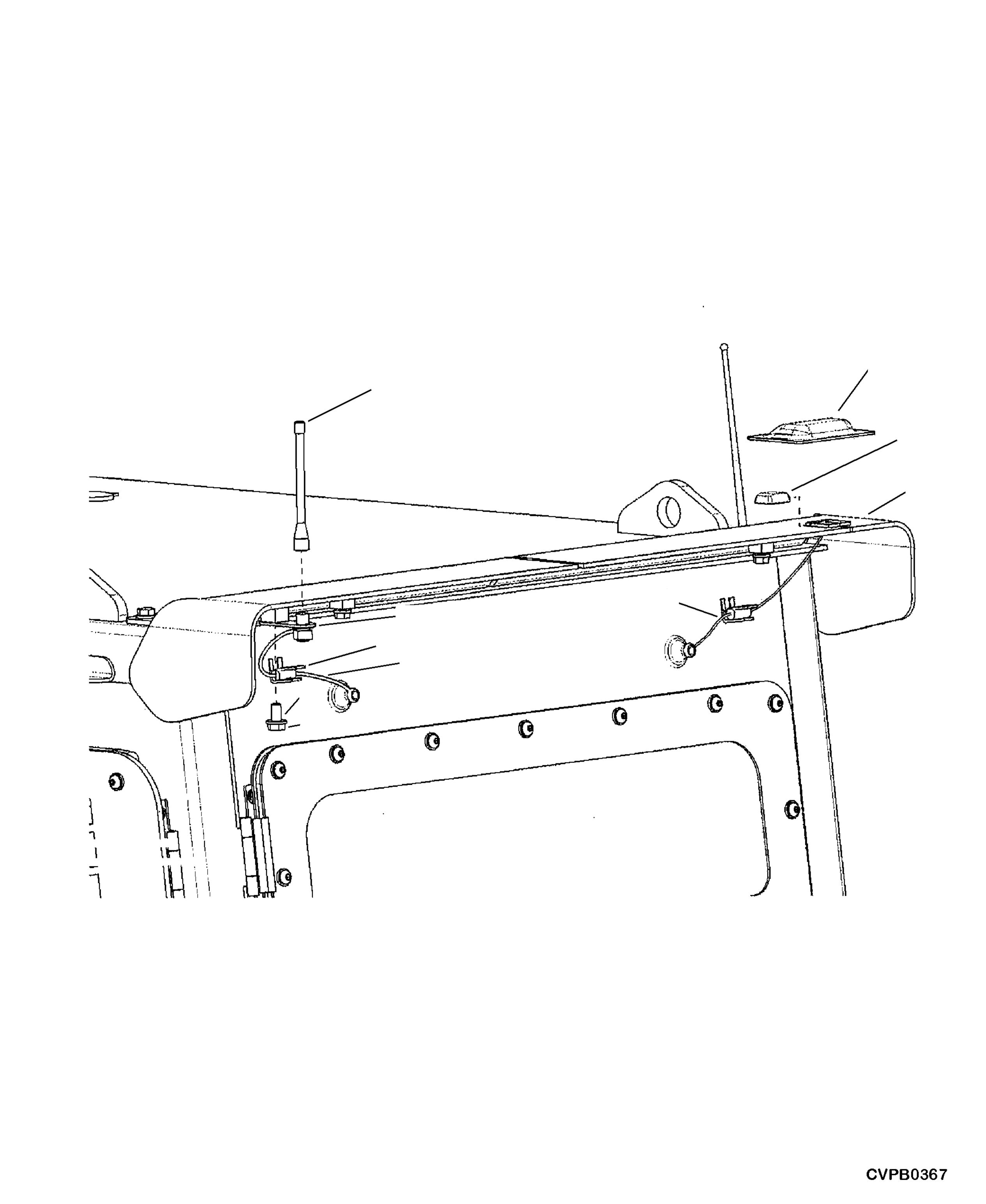 Komatsu parts book diagram for PC240LL-10 SN A20601-UP: K1110-001022 CAB KOMTRAX ANTENNA
