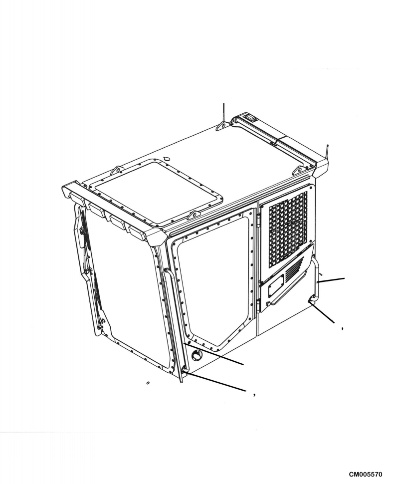 Komatsu parts book diagram for PC240LL-10 SN A20601-UP: K1110-001024 CAB HANDRAIL