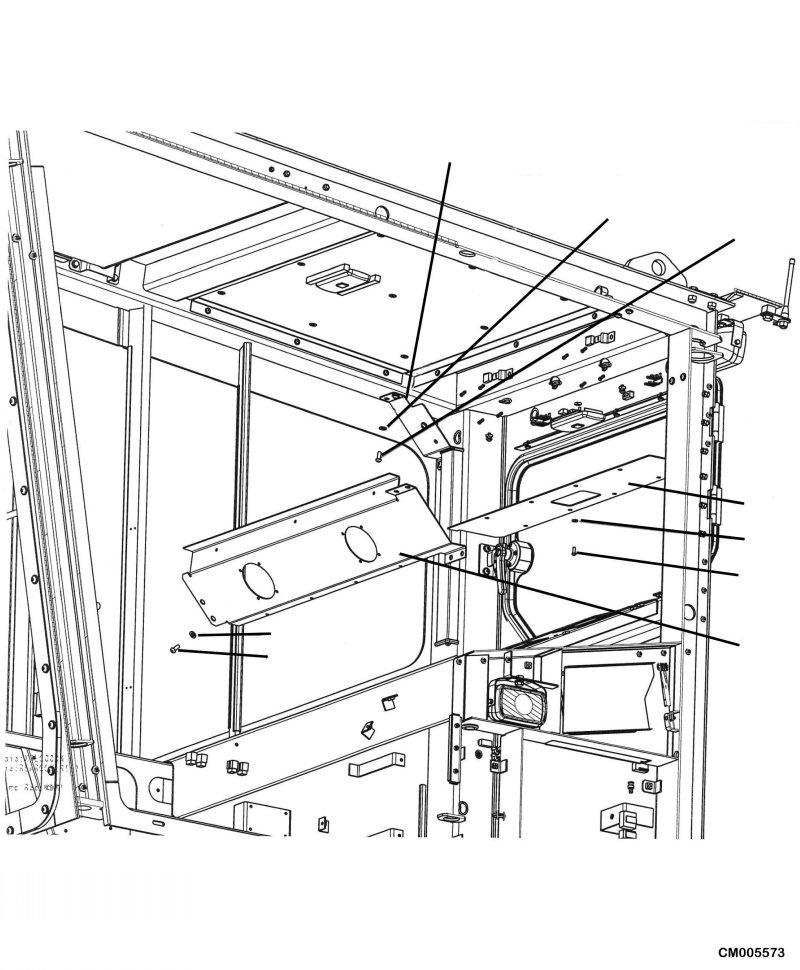 Komatsu parts book diagram for PC240LL-10 SN A20601-UP: K1110-001026 CAB REAR COVER