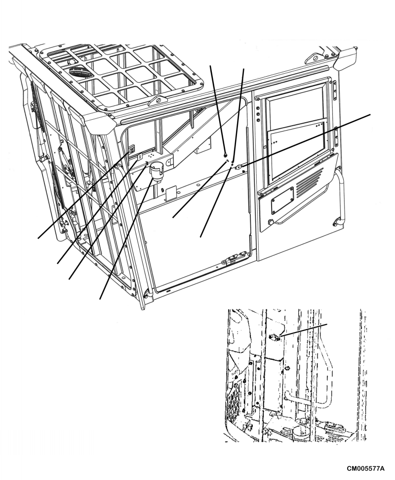 Komatsu parts book diagram for PC240LL-10 SN A20601-UP: K1110-001030 CAB ACCESSORIES