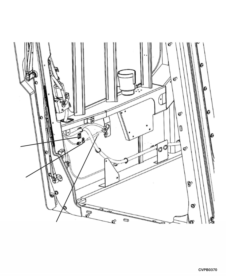 Komatsu parts book diagram for PC240LL-10 SN A20601-UP: K1110-001033 CAB WASHER HOSE MOUNTING