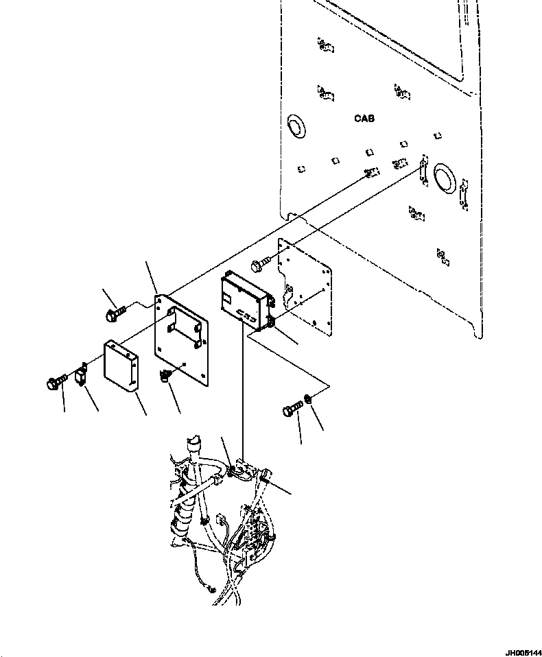 Komatsu parts book diagram for PC240LL-10 SN A20601-UP: K1110-001039 CAB AIR CONDITIONER AND KOMTRAX CONTROLLER