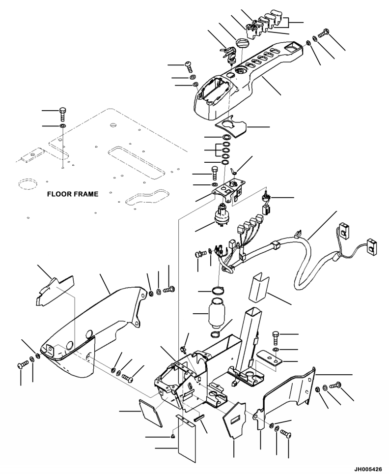 Komatsu parts book diagram for PC240LL-10 SN A20601-UP: K1110-001067 CAB R.H. CONSOLE