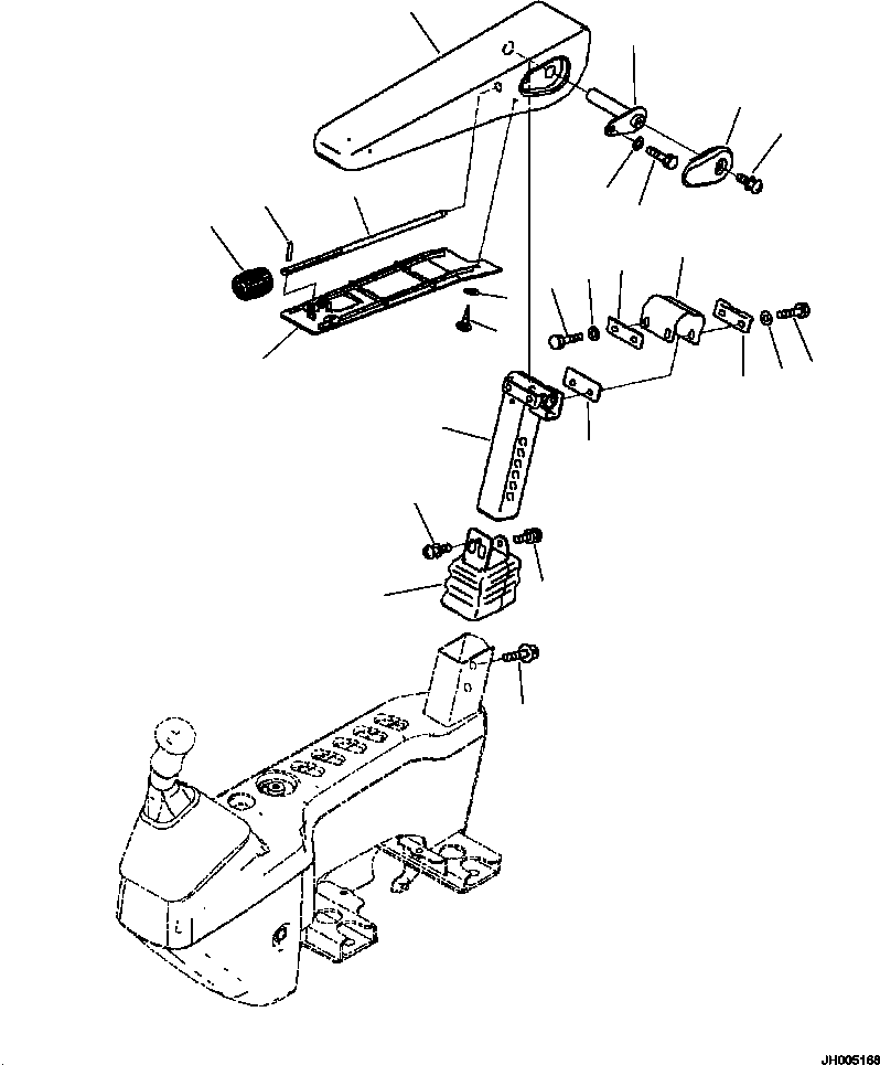Komatsu parts book diagram for PC240LL-10 SN A20601-UP: K1110-001070 CAB R.H. ARMREST
