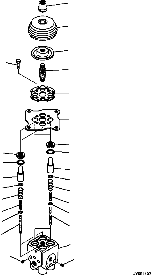 Komatsu parts book diagram for PC240LL-10 SN A20601-UP: K1110-001059 PPC VALVE