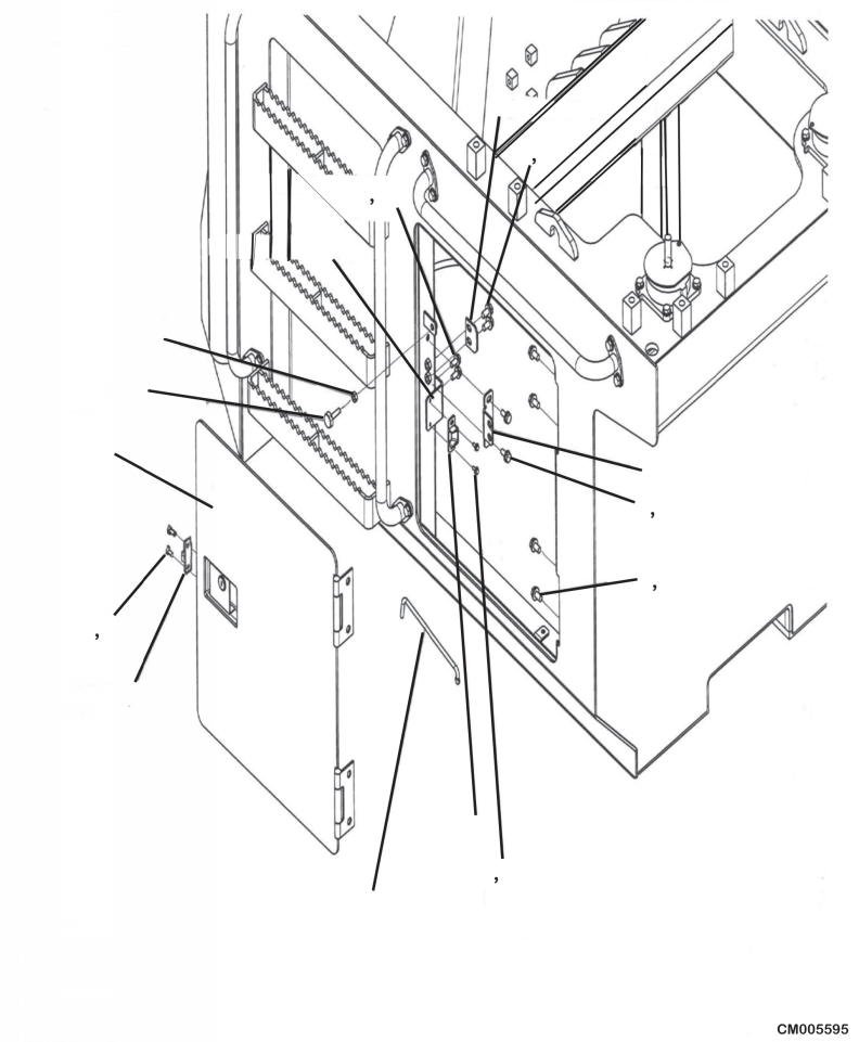 Komatsu parts book diagram for PC240LL-10 SN A20601-UP: K1210-001001 RISER PARTS - 48 INCH DOOR