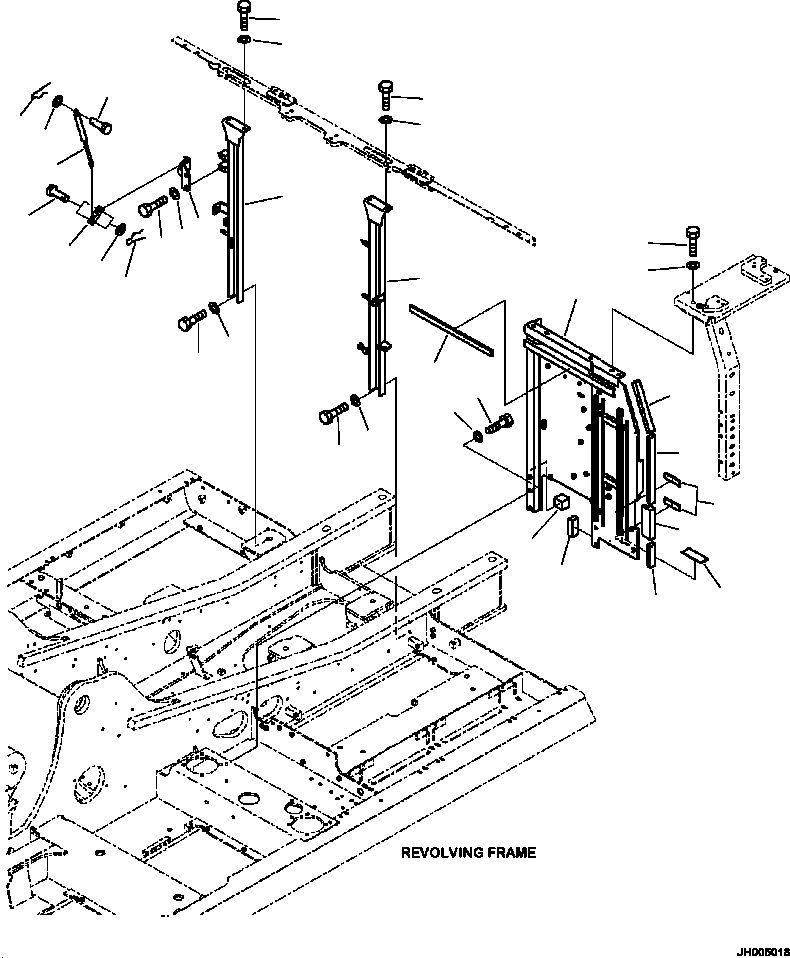 Komatsu parts book diagram for PC240LL-10 SN A20601-UP: M1120-001001 MACHINE CAB FRAME