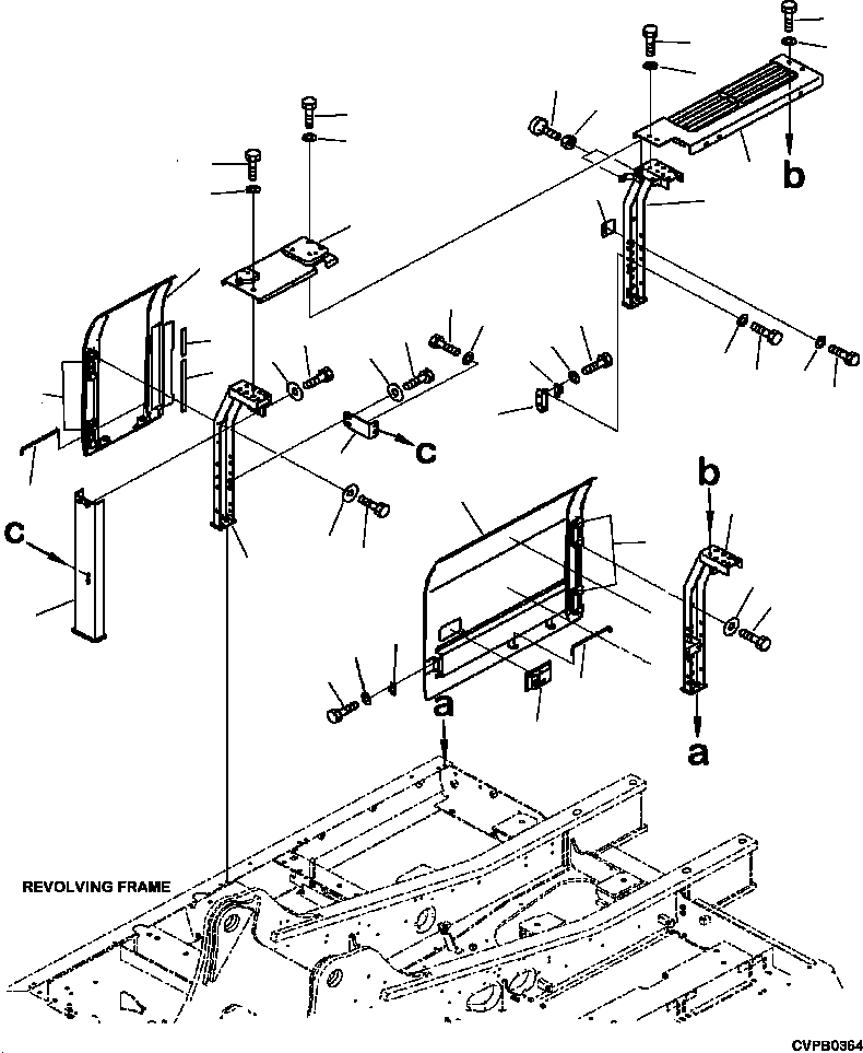 Komatsu parts book diagram for PC240LL-10 SN A20601-UP: M1140-01A0 MACHINE CAB RIGHT SIDE DOOR