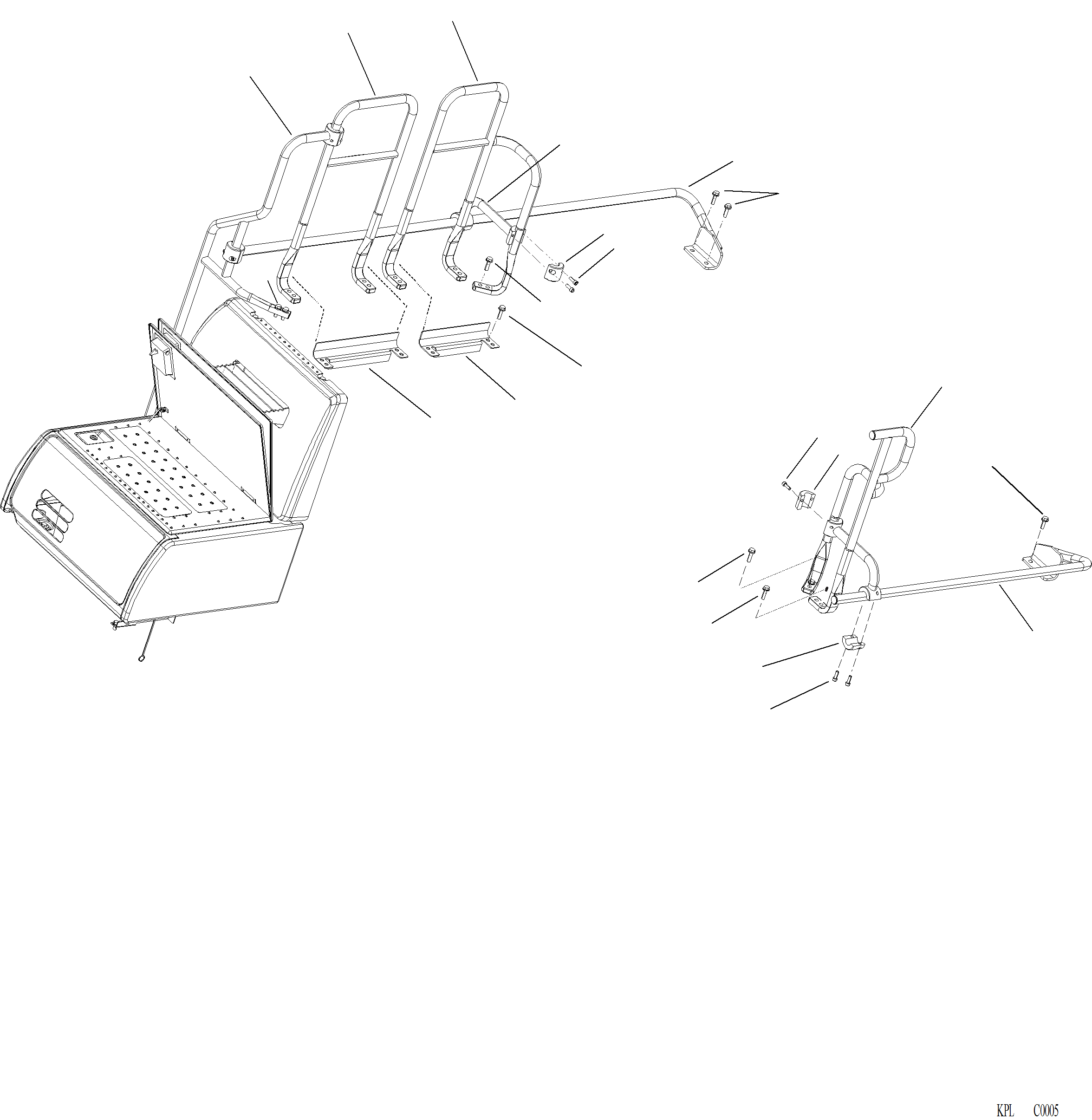 Komatsu parts book diagram for PC240LL-10 SN A20601-UP: M1310-01A0 HANDRAIL