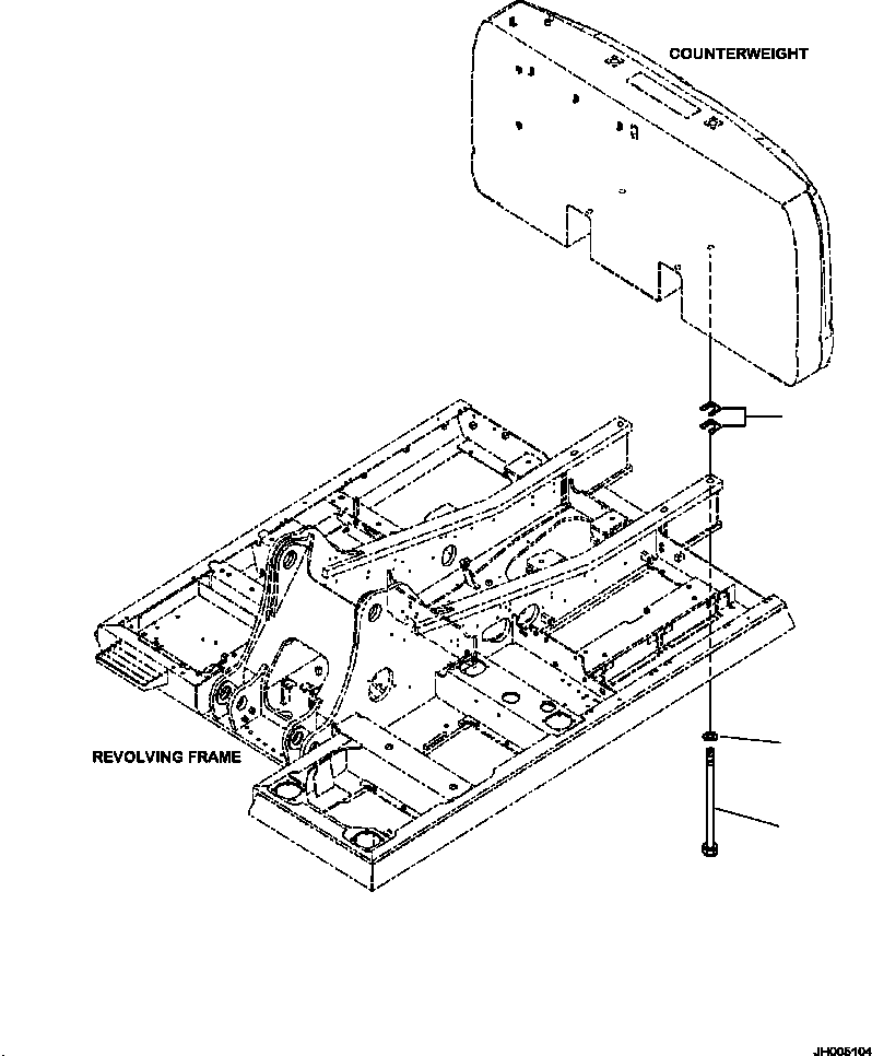 Excavators Komatsu / PC240LL-10 SN A20601-UP(PC240LLE) / M1520-001001 COUNTERWEIGHT MOUNTING(M-044 : M1520-001001)
