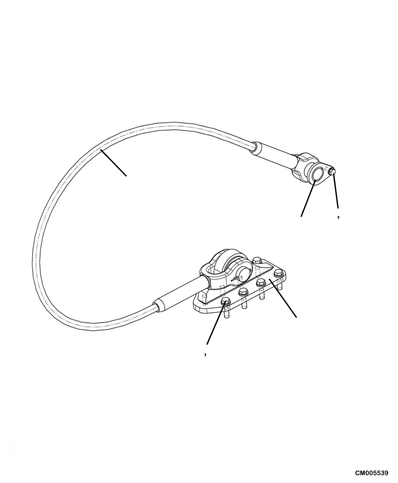 Komatsu parts book diagram for PC240LL-10 SN A20601-UP: M1820-08A0 TILT RISER TETHER CABLE