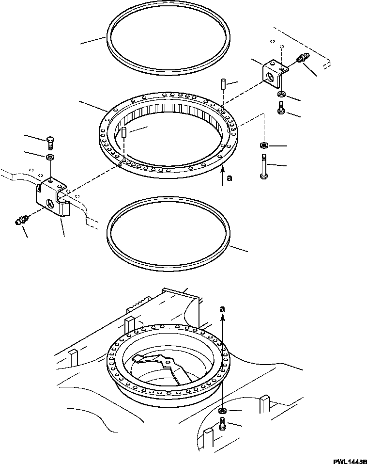 Komatsu parts book diagram for PC240LL-10 SN A20601-UP: N1110-01A0 SWING CIRCLE