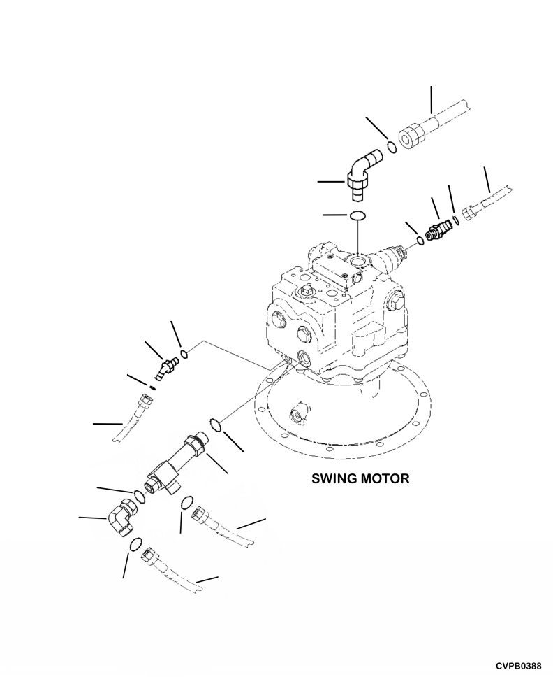 Excavators Komatsu / PC240LL-10 SN A20601-UP(PC240LLE) / N1220-01A0 SWING MOTOR HOSE CONNECTIONS(N-010 : N1220-01A0)