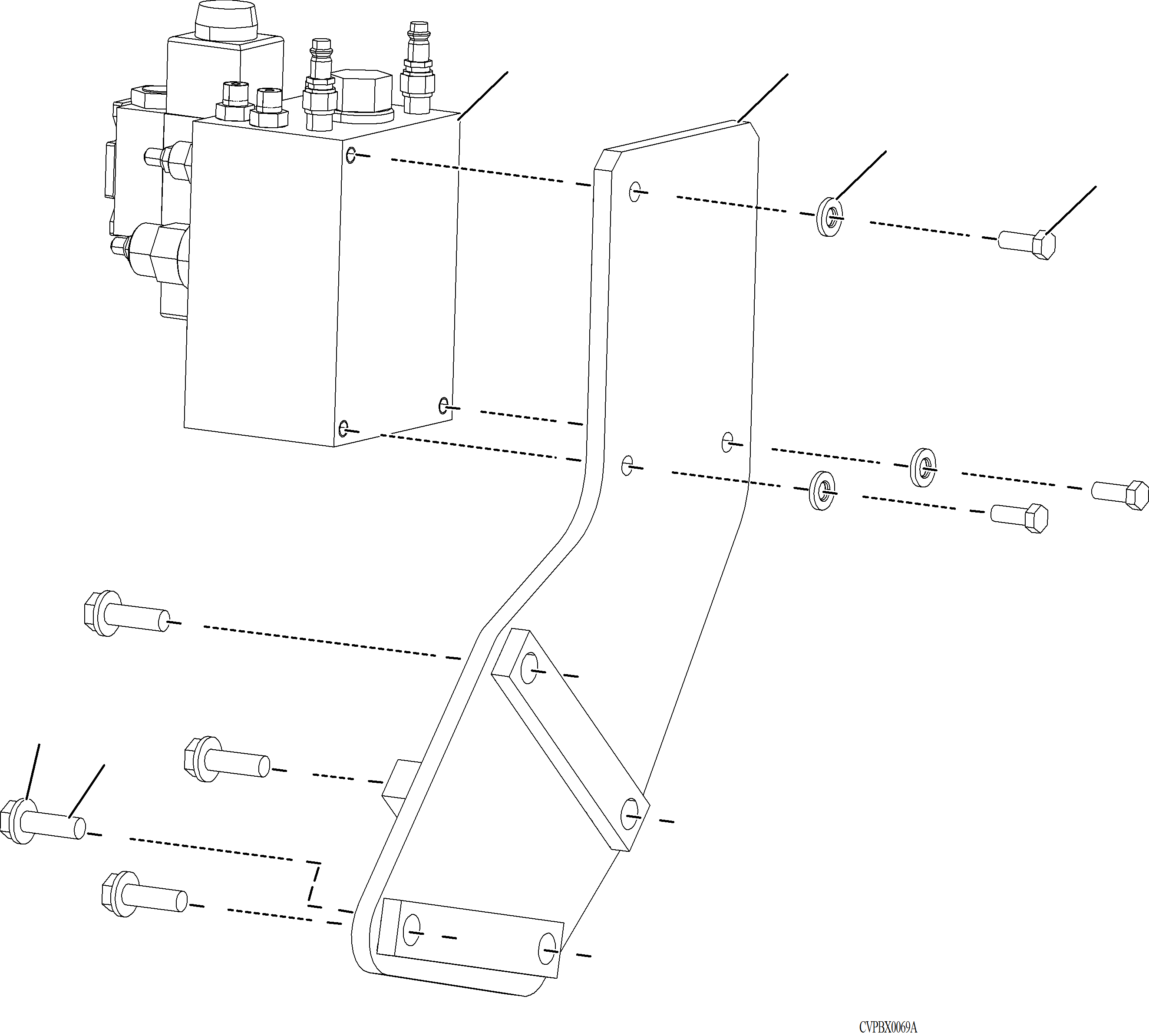Excavators Komatsu / PC240LL-10 SN A20601-UP(PC240LLE) / N1230-001004 SOFT SWING VALVE MANIFOLD MOUNTING(N-026 : N1230-001004)