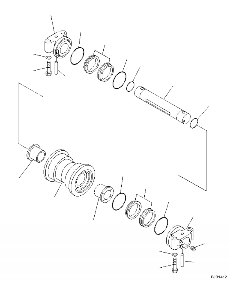 Komatsu parts book diagram for PC240LL-10 SN A20601-UP: R0200-001001 TRACK ROLLER