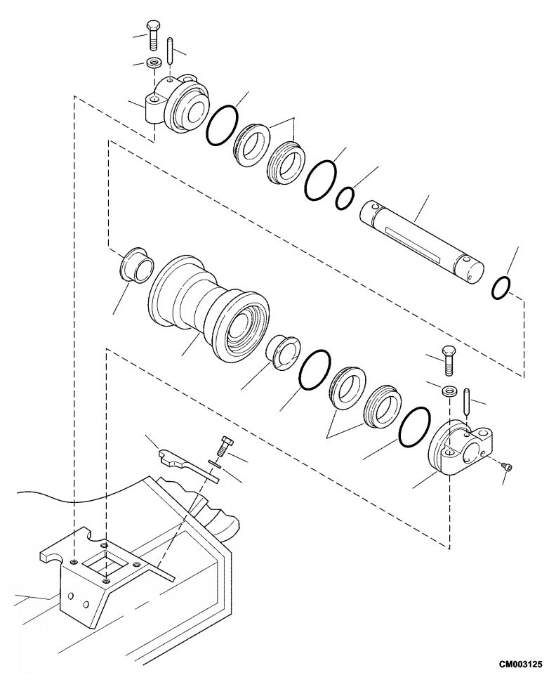 Excavators Komatsu / PC240LL-10 SN A20601-UP(PC240LLE) / R0300-001001 CARRIER ROLLER(R-008 : R0300-001001)