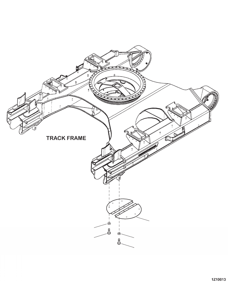 Komatsu parts book diagram for PC240LL-10 SN A20601-UP: R1140-01A0 TRACK FRAME UNDERCOVER