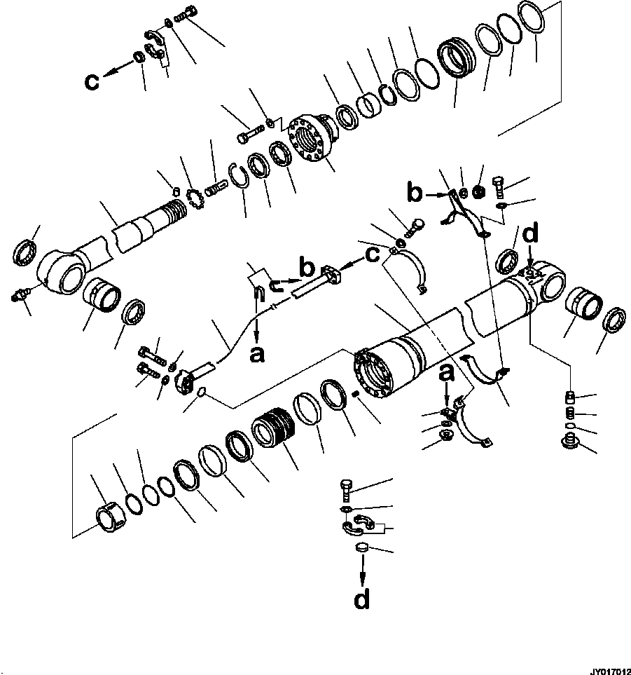 Komatsu parts book diagram for PC240LL-10 SN A20601-UP: T1140-01A0 ARM CYLINDER