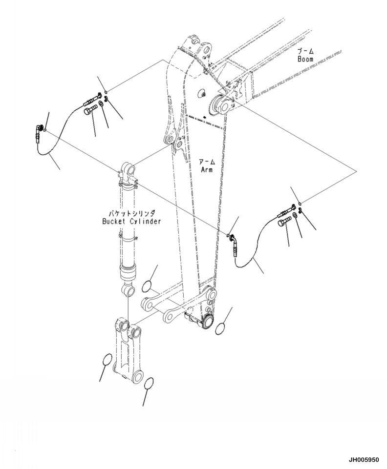 Excavators Komatsu / PC240LL-10 SN A20601-UP(PC240LLE) / T1200-04A0 BUCKET CYLINDER HOSE(T-046 : T1200-04A0)