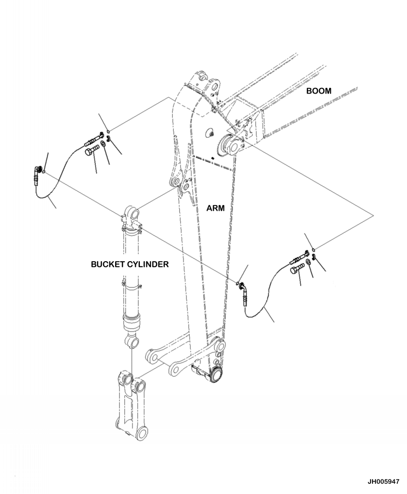 Excavators Komatsu / PC240LL-10 SN A20601-UP(PC240LLE) / T1200-01A3 ARM, 3000 MM (HD) BUCKET CYLINDER HOSE, 1-ATTACHMENT(T-054 : T1200-01A3)