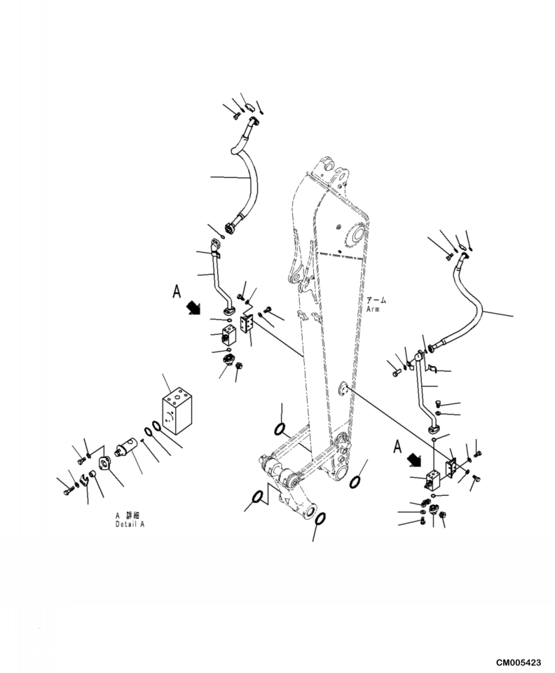 Excavators Komatsu / PC240LL-10 SN A20601-UP(PC240LLE) / T1200-08A0 ARM, 3000 MM (HD) ADDITIONAL PIPING, 1-ATTACHMENT(T-056 : T1200-08A0)