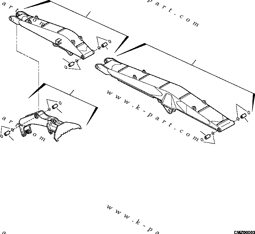 Excavators Komatsu / PC240LL-10 SN A20601-UP(PC240LLE) / T1300-06A0 LOG LOADER BUSHINGS AND SEALS(T-086 : T1300-06A0)