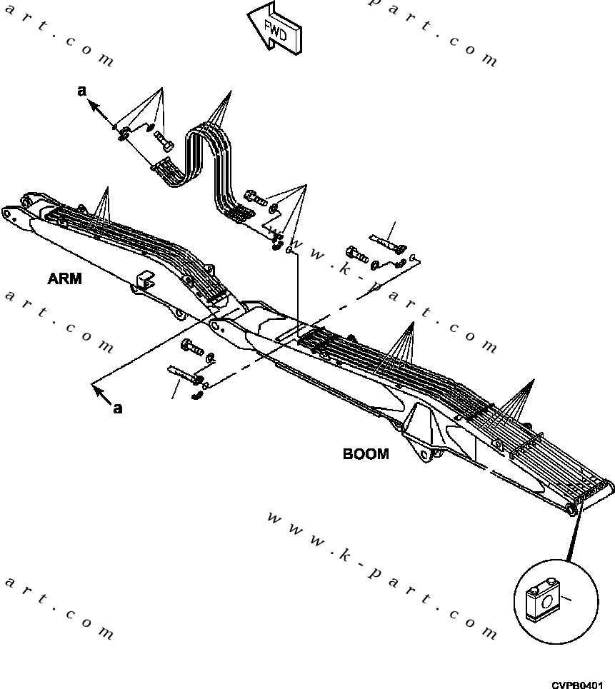 Excavators Komatsu / PC240LL-10 SN A20601-UP(PC240LLE) / T1300-07A0 LOG LOADER BOOM HOSES AND TUBE LINES(T-088 : T1300-07A0)