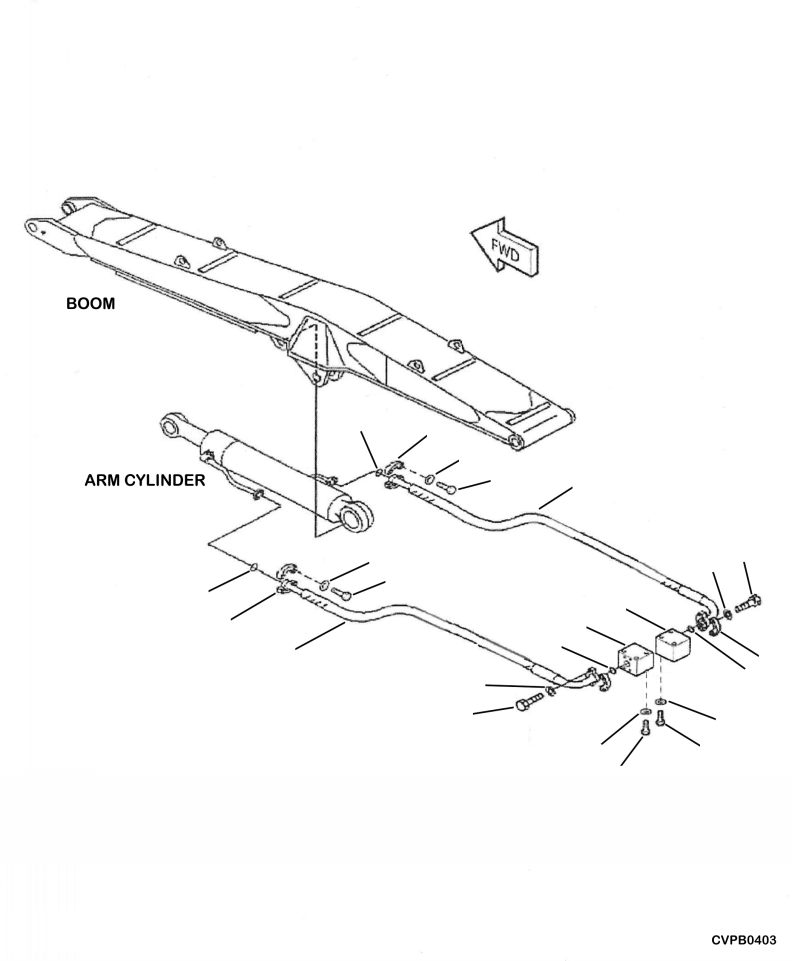 Excavators Komatsu / PC240LL-10 SN A20601-UP(PC240LLE) / T1300-09A0 LOG LOADER ARM CYLINDER HOSES(T-092 : T1300-09A0)
