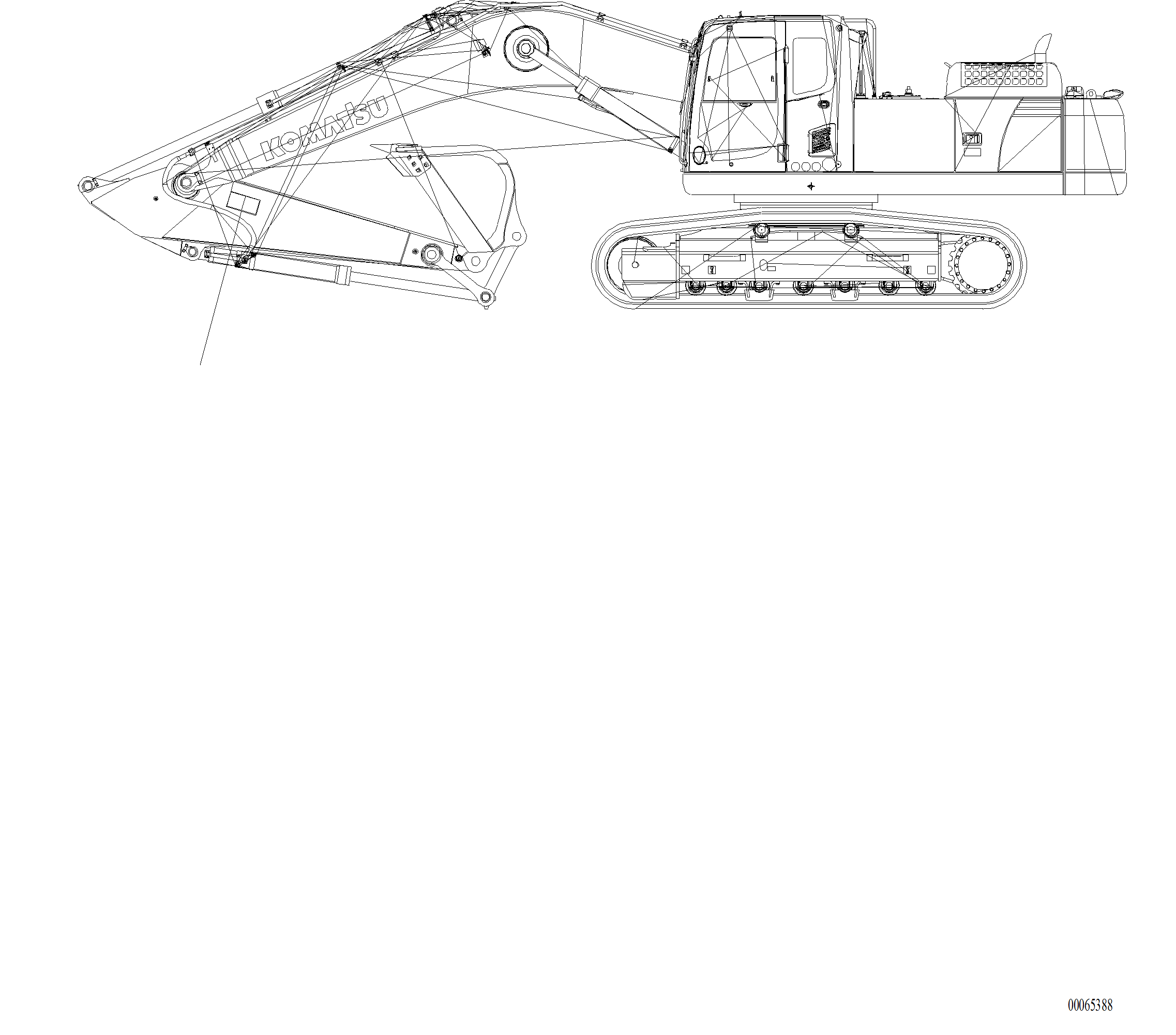 Komatsu parts book diagram for PC240LL-10 SN A20601-UP: U0510-01A0 DECAL CAUTION PLATE - ARM