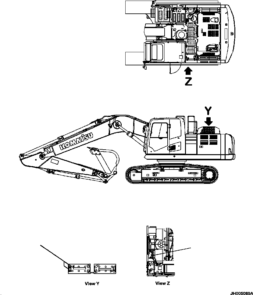 Excavators Komatsu / PC240LL-10 SN A20601-UP(PC240LLE) / U0201-001001 DECAL BATTERY CAUTION(U-018 : U0201-001001)