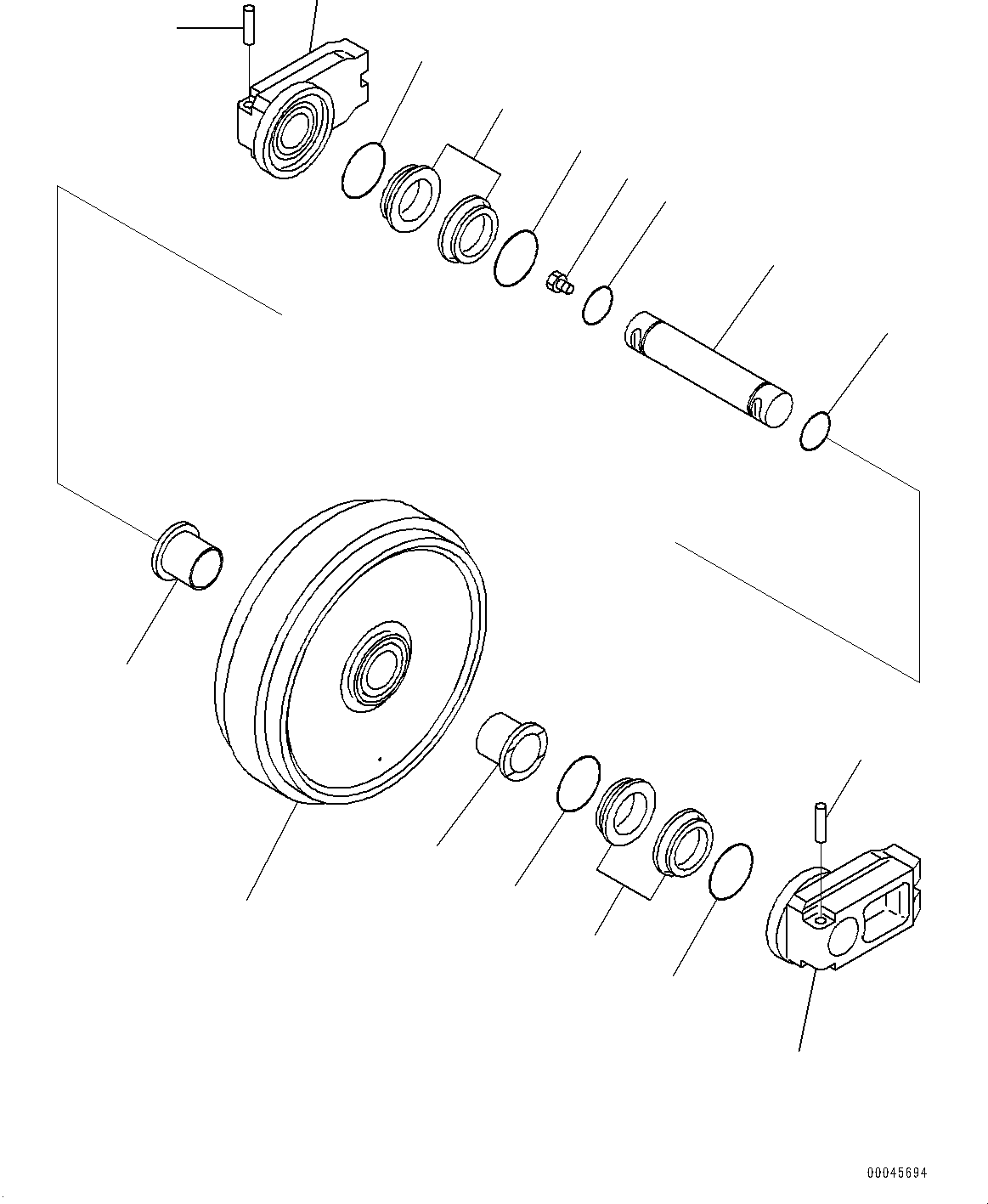 Excavators Komatsu / PC240NLC-10 S/N 90001-UP(PC240N3U) / Front Idler and Idler Cushion, Front Idler(R001001 : R0110-001001)