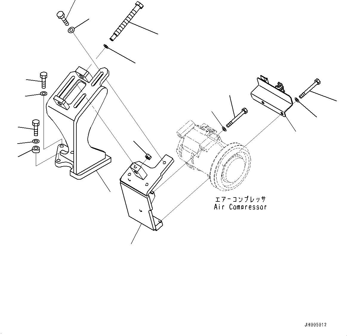 Excavators Komatsu / PC290LC-10 S/N K60001-UP(PC290L5U) / Air Conditioner, Compressor Mounting(K014002 : K0700-001002)