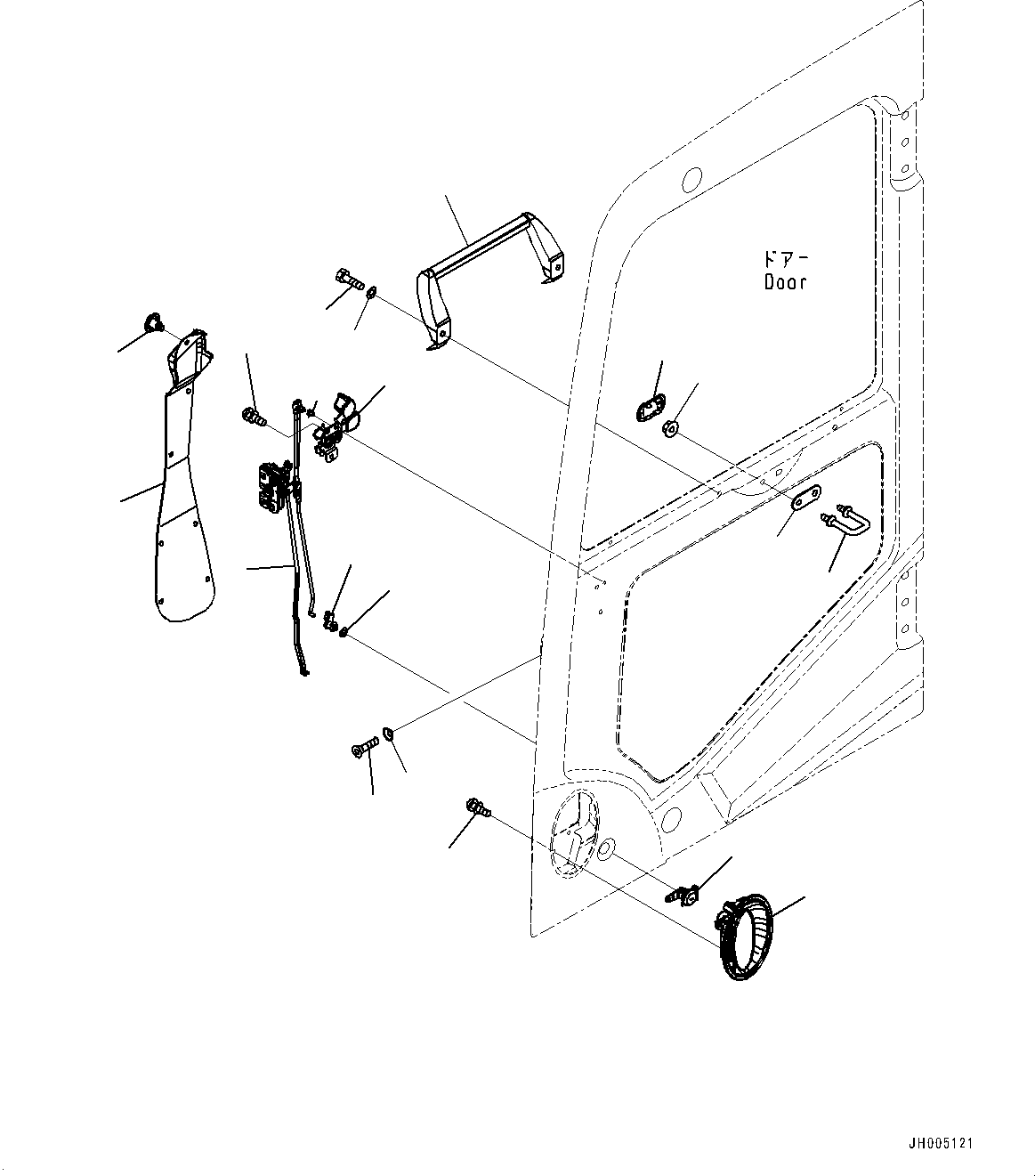 Excavators Komatsu / PC290LC-10 S/N K60001-UP(PC290L5U) / Cab and Floor Frame Group, Door Lock(K015006 : K1110-001006)
