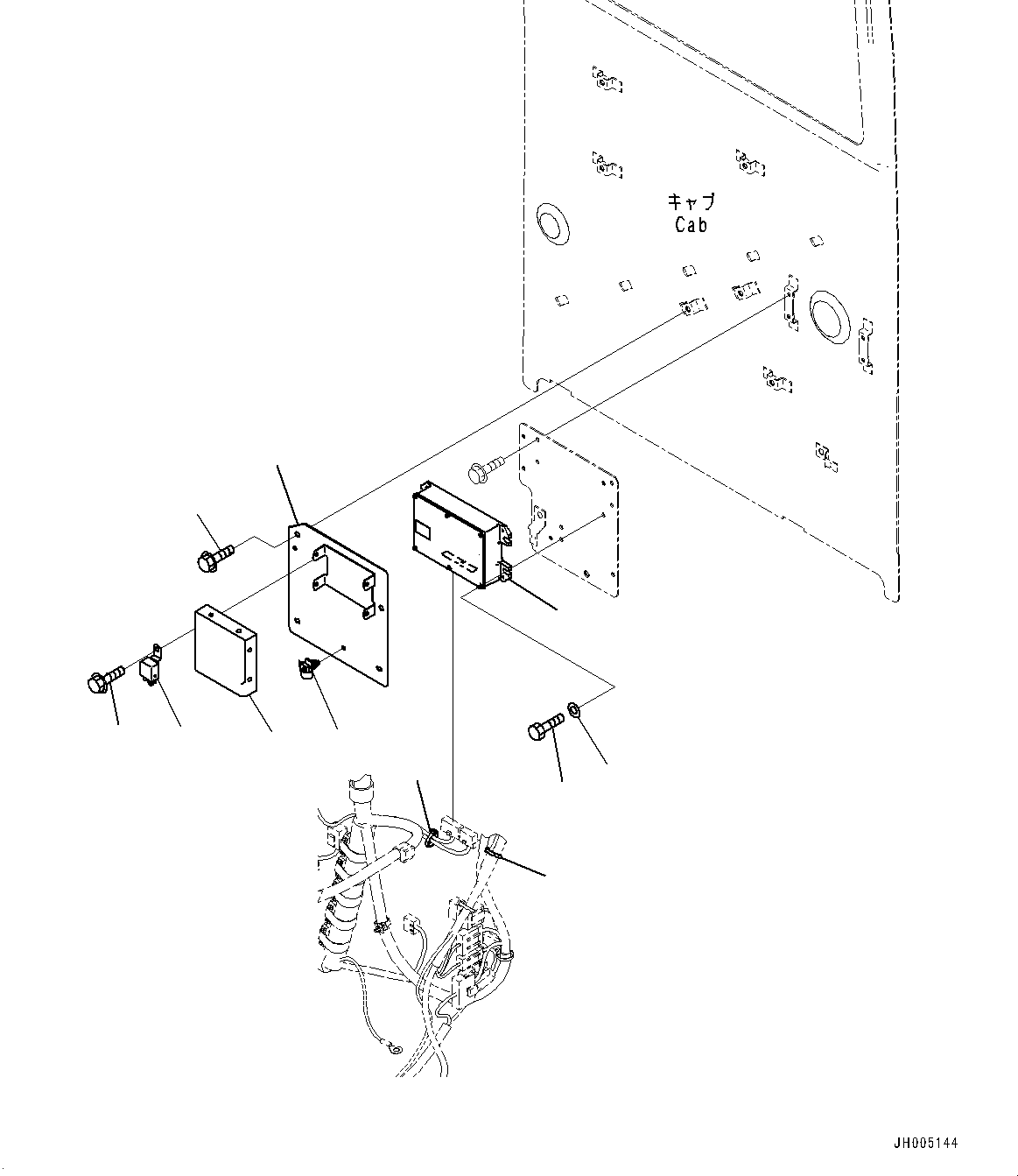 Excavators Komatsu / PC290LC-10 S/N K60001-UP(PC290L5U) / Cab and Floor Frame Group, Cab In Parts, Air Conditioner Controller and KOMTRAX Controller(K015023 : K1110-001023)