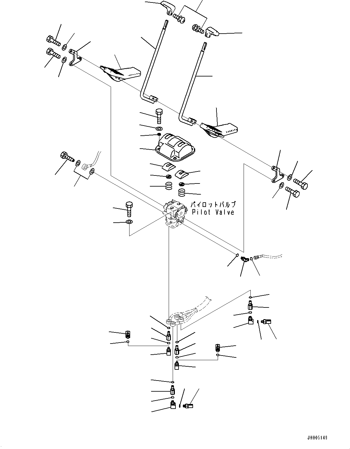 Excavators Komatsu / PC290LC-10 S/N K60001-UP(PC290L5U) / Cab and Floor Frame Group, Floor, Travel Control Lever(K015028 : K1110-001028)