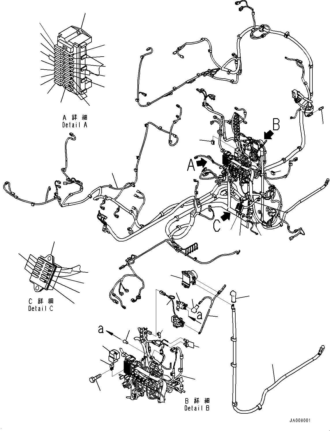 Excavators Komatsu / PC290LC-10 S/N K60001-UP(PC290L5U) / Cab and Floor Frame Group, Floor, Wiring Harness(K015033 : K1110-001033)