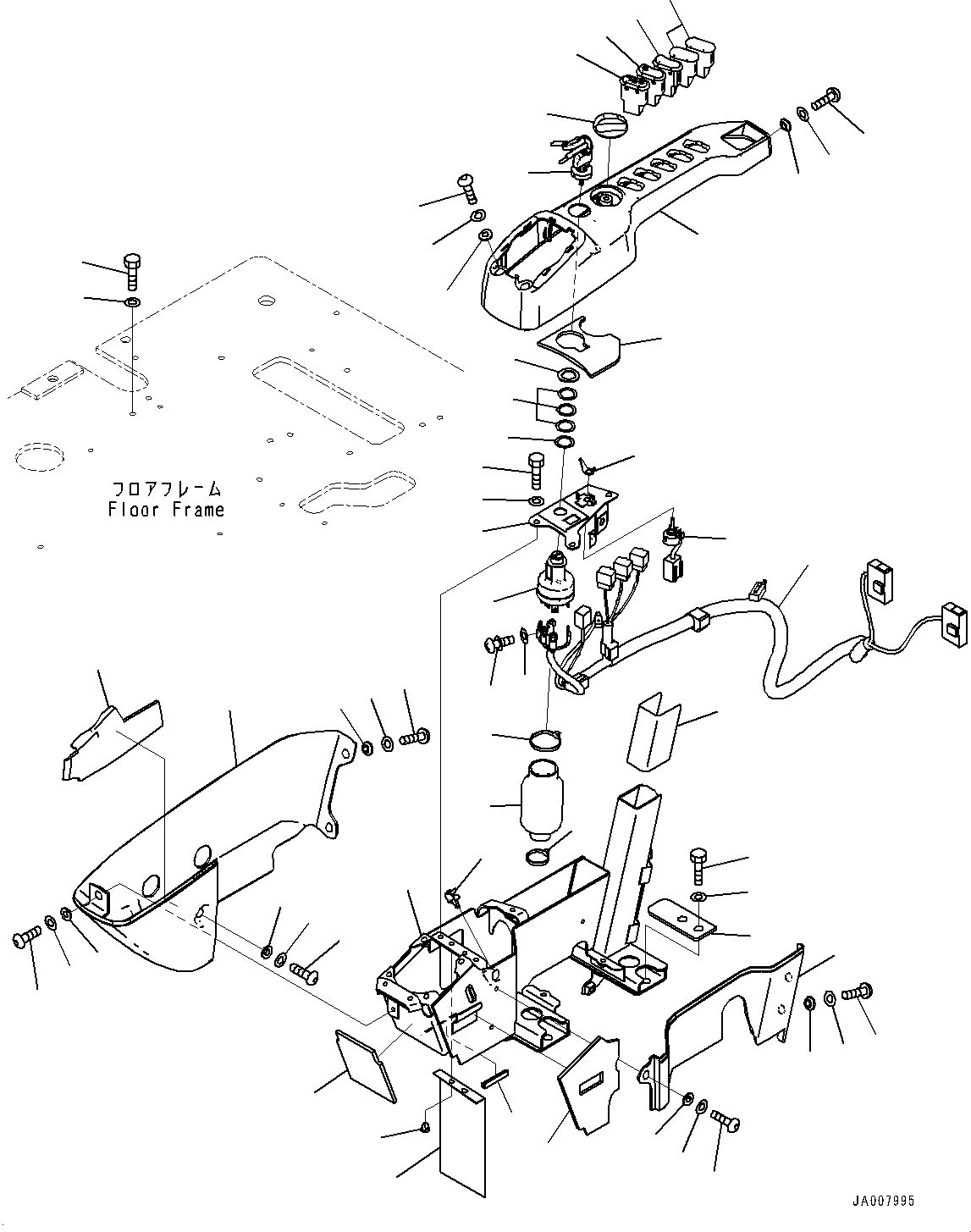 Excavators Komatsu / PC290LC-10 S/N K60001-UP(PC290L5U) / Cab and Floor Frame Group, Floor, Console, RHS(K015047 : K1110-001047)