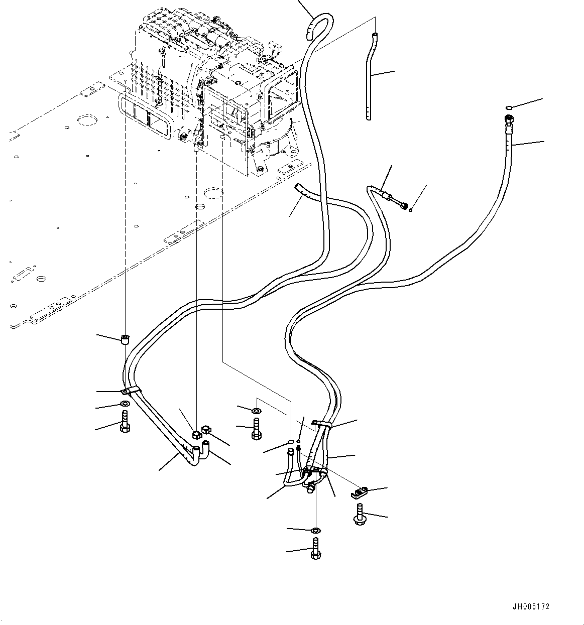 Excavators Komatsu / PC290LC-10 S/N K60001-UP(PC290L5U) / Cab and Floor Frame Group, Floor, Air Conditioner Piping(K015054 : K1110-001054)