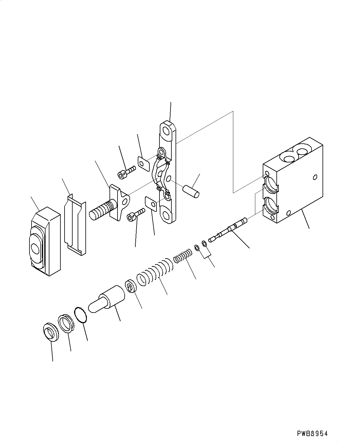 Excavators Komatsu / PC290LC-10 S/N K60001-UP(PC290L5U) / Cab and Floor Frame Group, 2 Piece Boom Cab Conversion Parts, P.P.C. Valve(K015061 : K1110-001061)