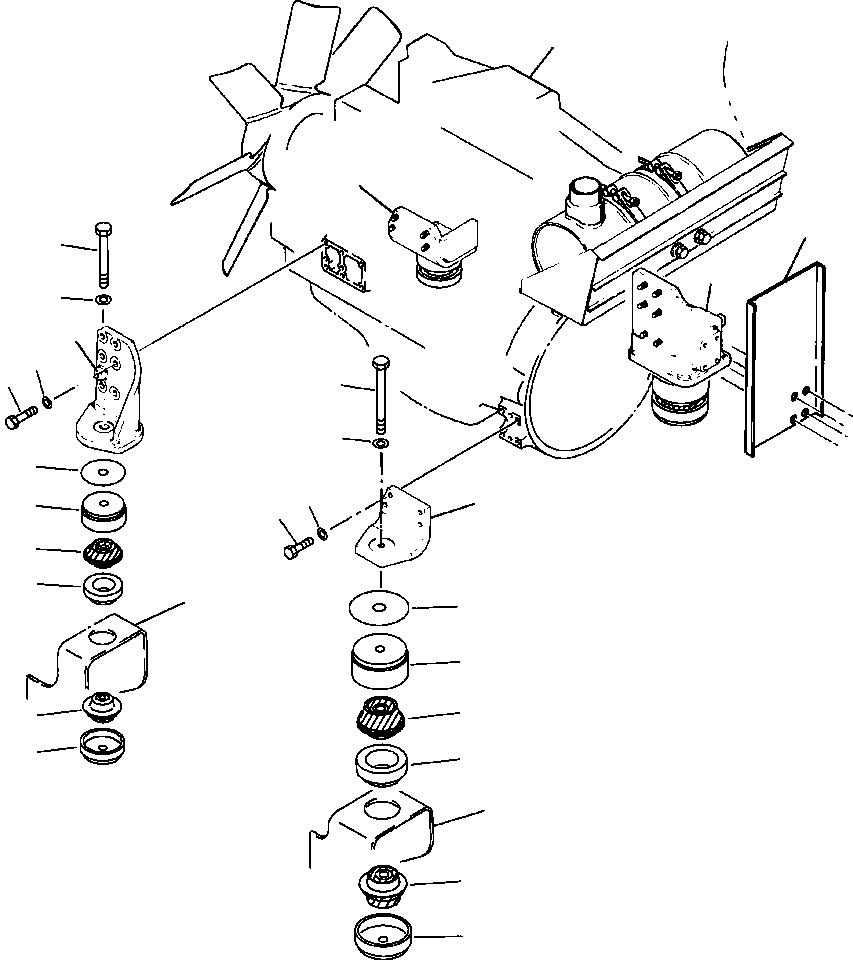Excavators Komatsu / PC300LC-5LC S/N A30001-UP(PC3005CE) / ENGINE MOUNTING(01-002 : 01-002)