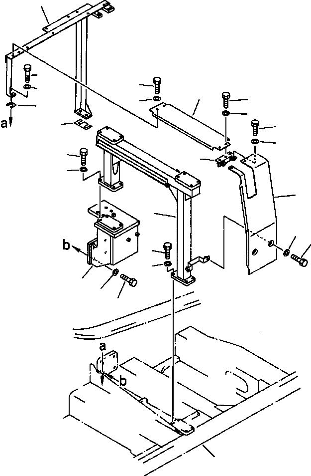 Excavators Komatsu / PC300LC-5LC S/N A30001-UP(PC3005CE) / COVER AND FRAME USED ON MACHINES EQUIPPED WITH FOPS(05-022 : 05-022)