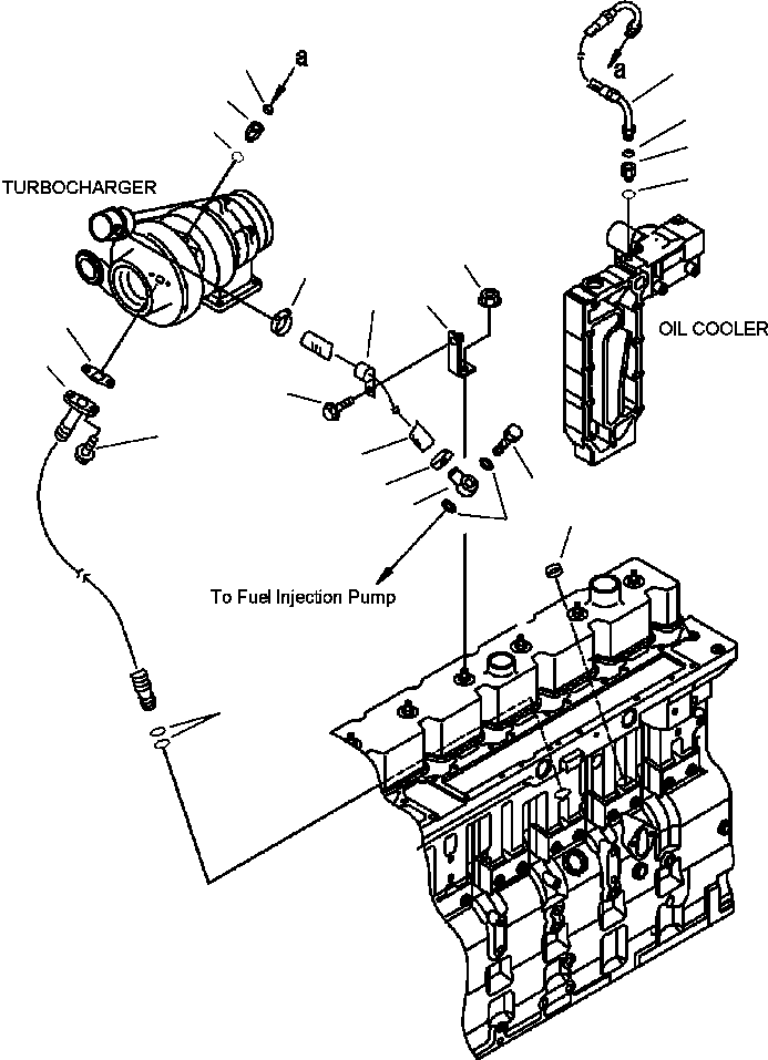 Excavators Komatsu / PC300HD-7L S/N A85001-UP(PC300HD7) / A1120-A3A6 TURBOCHARGER OIL PIPING(A-013 : A1120-A3A6)