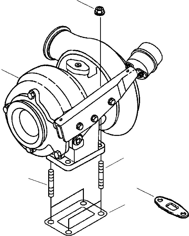 Excavators Komatsu / PC300HD-7L S/N A85001-UP(PC300HD7) / A1203-A3B8 TURBOCHARGER MOUNTING NEW RELEASE(A-015 : A1203-A3B8)