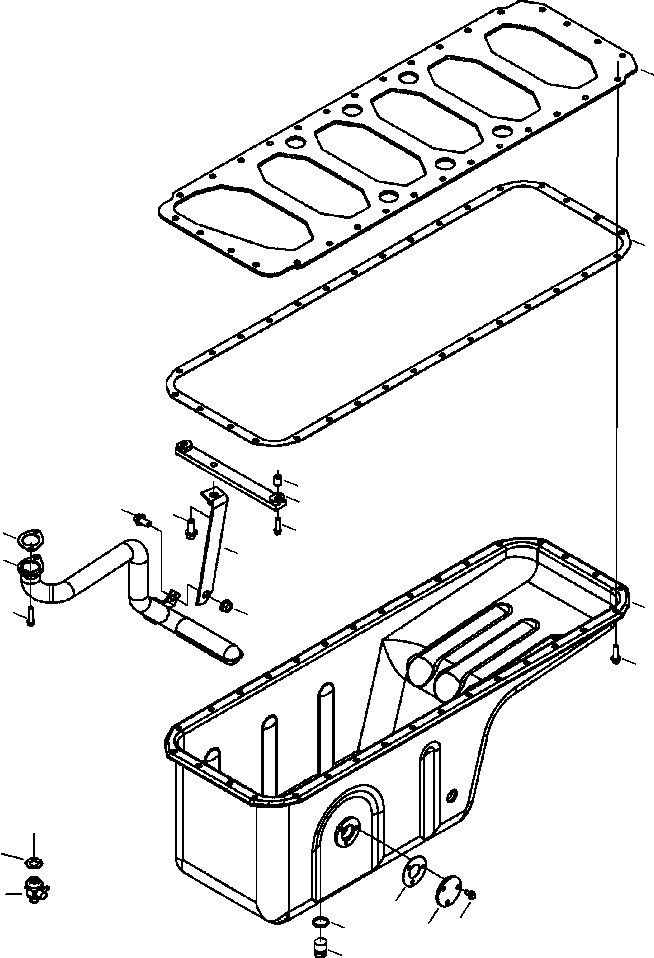 Excavators Komatsu / PC300HD-7L S/N A85001-UP(PC300HD7) / A2115-A3A8 OIL PAN AND SUCTION TUBE(A-033 : A2115-A3A8)