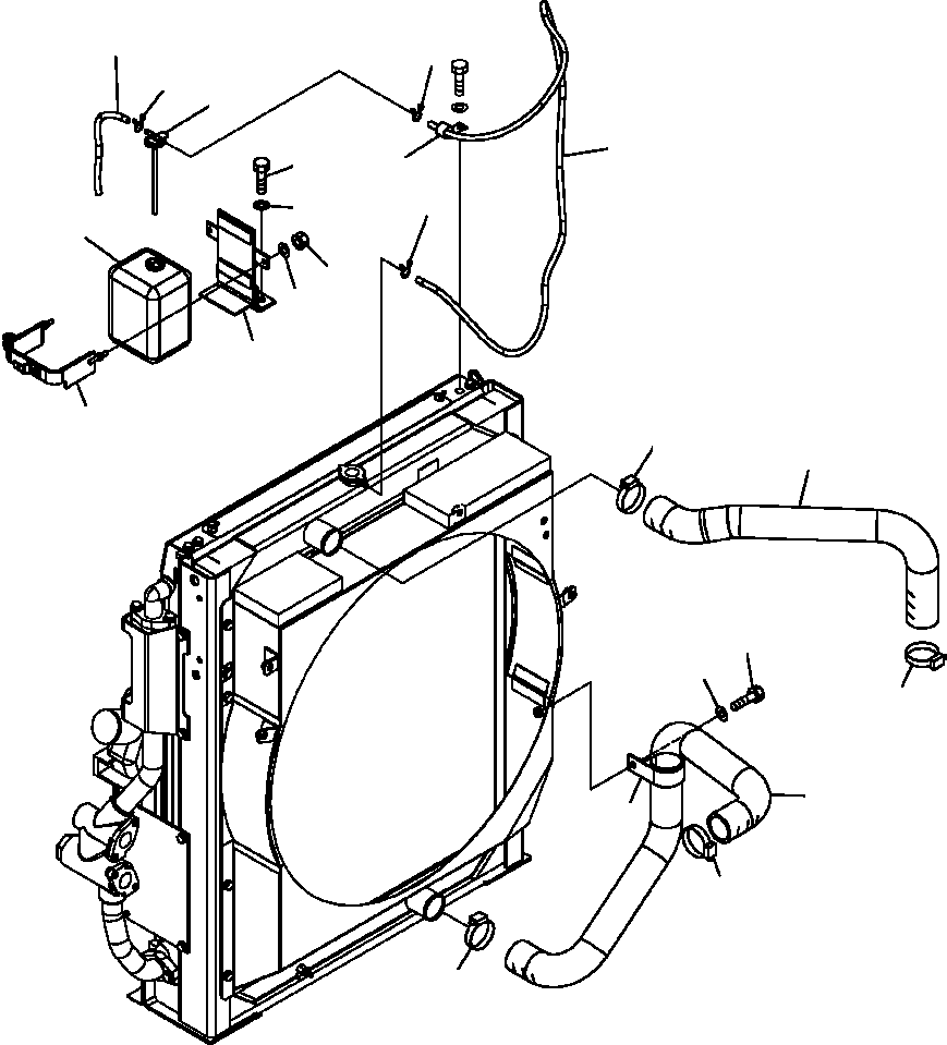 Excavators Komatsu / PC300HD-7L S/N A85001-UP(PC300HD7) / C0100-03A0 COOLING RADIATOR PIPING AND SUB TANK(C-009 : C0100-03A0)