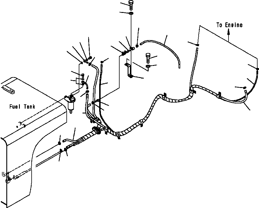 Excavators Komatsu / PC300HD-7L S/N A85001-UP(PC300HD7) / D0200-01A0 FUEL LINES(D-005 : D0200-01A0)