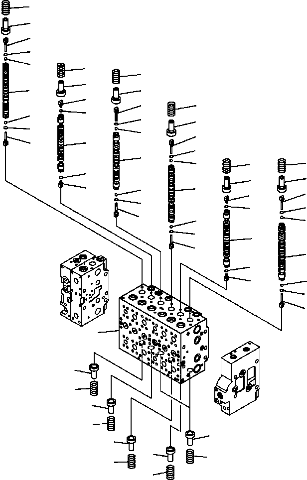 Excavators Komatsu / PC300HD-7L S/N A85001-UP(PC300HD7) / H0120-01A1 MAIN VALVE VALVE SPOOLS S/N  A85023-(H-013 : H0120-01A1)