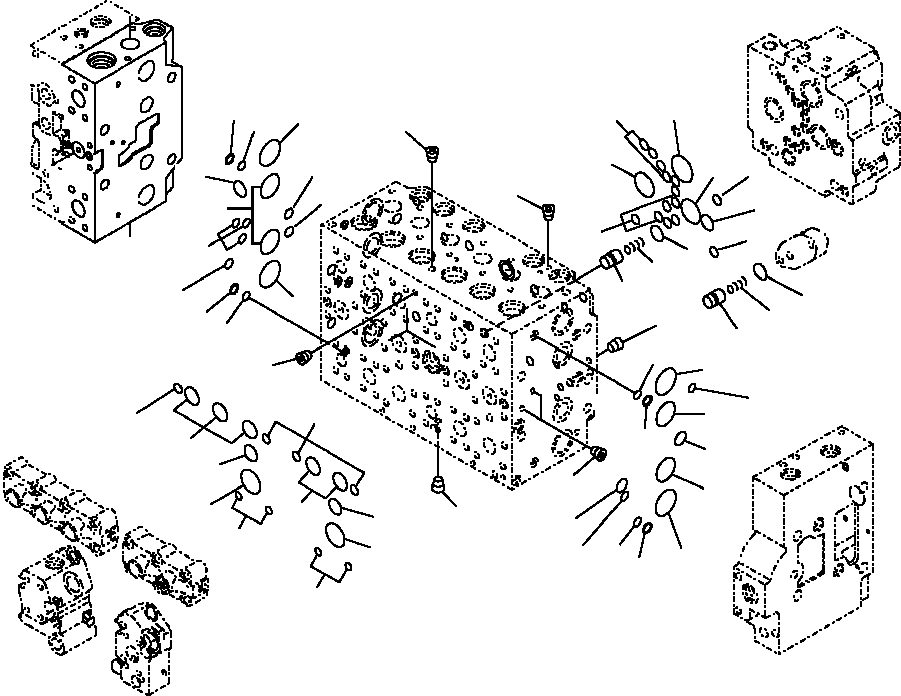 Excavators Komatsu / PC300HD-7L S/N A85001-UP(PC300HD7) / H0120-04A0 MAIN VALVE BLOCK O-RINGS(H-019 : H0120-04A0)